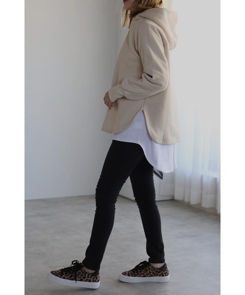 Bonjour Sagan(ボンジュールサガン)の「裏起毛ラウンドカットパーカー(パーカー・レディース・ブラック/ベージュ/ホワイト・FREE)」の20枚目の写真