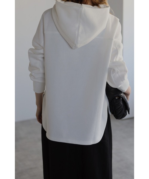 Bonjour Sagan(ボンジュールサガン)の「裏起毛ラウンドカットパーカー(パーカー・レディース・ブラック/ベージュ/ホワイト・FREE)」の8枚目の写真