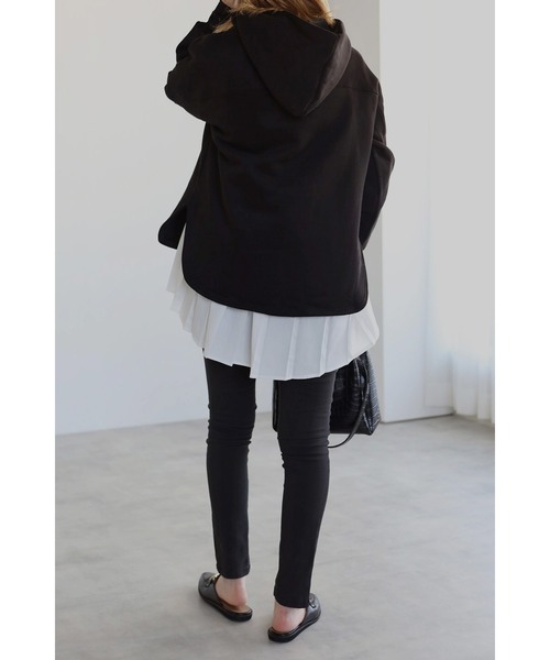 Bonjour Sagan(ボンジュールサガン)の「裏起毛ラウンドカットパーカー(パーカー・レディース・ブラック/ベージュ/ホワイト・FREE)」の15枚目の写真