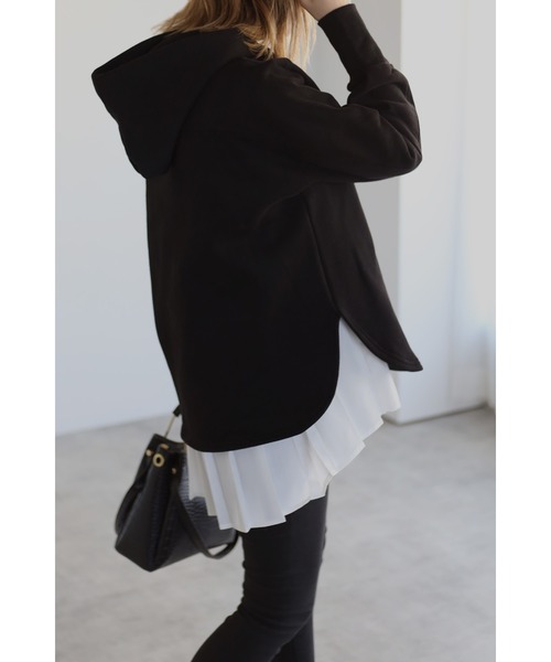 Bonjour Sagan(ボンジュールサガン)の「裏起毛ラウンドカットパーカー(パーカー・レディース・ブラック/ベージュ/ホワイト・FREE)」の16枚目の写真