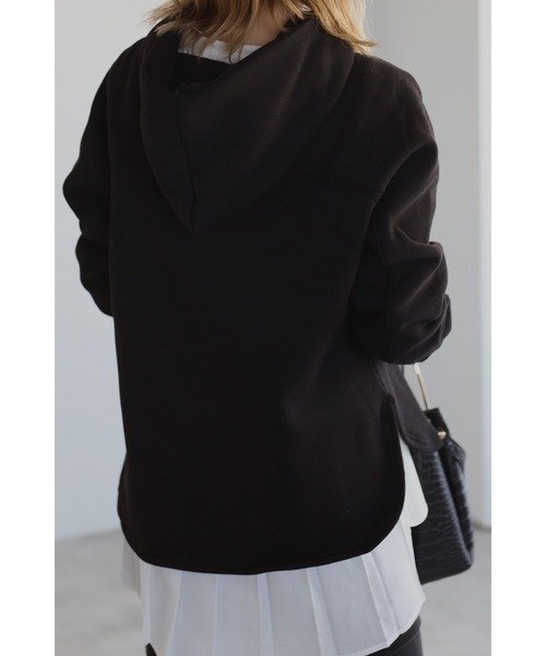 Bonjour Sagan(ボンジュールサガン)の「裏起毛ラウンドカットパーカー(パーカー・レディース・ブラック/ベージュ/ホワイト・FREE)」の17枚目の写真