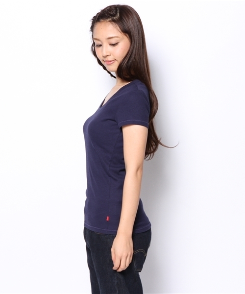 Josie（ジョジー）の「Josie loungewear リブTシャツ（Tシャツ/カットソー・レディース・ピンク/ブルー系その他/ブラック・X-SMALL）」の5枚目の写真