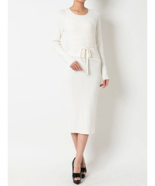 RESEXXY（リゼクシー）の「レイヤードリブニットワンピース（ワンピース・レディース・オフホワイト/ブラック/オレンジ/ベージュ・FREE）」の16枚目の写真