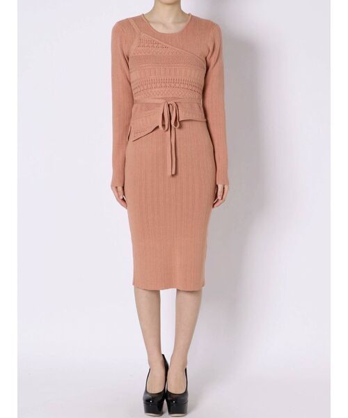 RESEXXY（リゼクシー）の「レイヤードリブニットワンピース（ワンピース・レディース・オフホワイト/ブラック/オレンジ/ベージュ・FREE）」の17枚目の写真