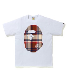 A BATHING APE | BAPE CHECK BIG APE HEAD TEE M(Tシャツ/カットソー)