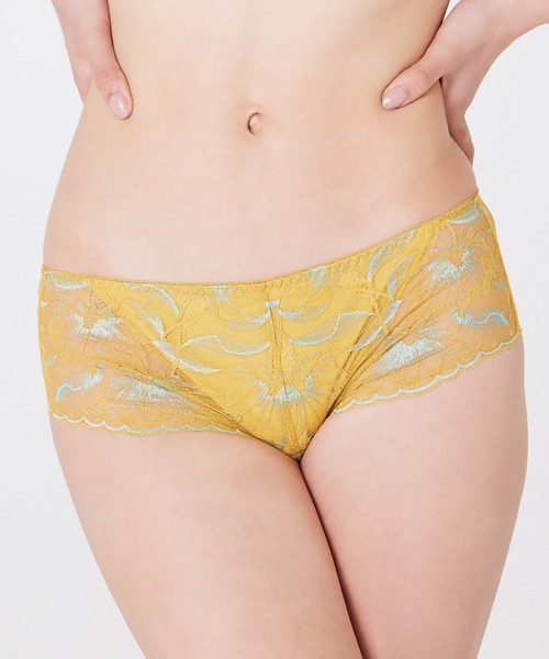 HEAVEN Japan（ヘヴンジャパン）の「贅沢脇肉キャッチャー ボーイレングスショーツ（ショーツ・レディース・ブラック系その他/ベージュ系その他/パープル/ピンク/イエロー/オレンジ/レッド/ライトグレー/ブルーグリーン/ライトパープル/ピンク系その他/パープル系その他/マスタード/ブラック×ブルー/ブルー/ベージュ/ブルーグレー・LL/M/L/3L）」の13枚目の写真