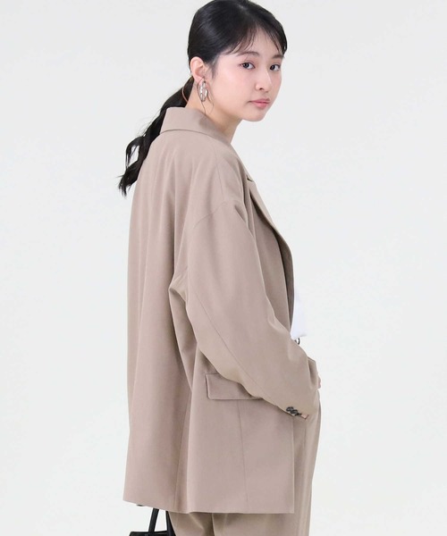 RAG MACHINE（ラグマシーン）の「【RAG MACHINE】セットアップジャケット（テーラードジャケット・レディース・ベージュ/ブラウン・L）」の8枚目の写真