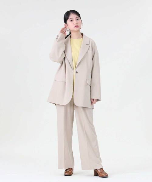 RAG MACHINE（ラグマシーン）の「【RAG MACHINE】セットアップジャケット（テーラードジャケット・レディース・ベージュ/ブラウン・L）」の13枚目の写真