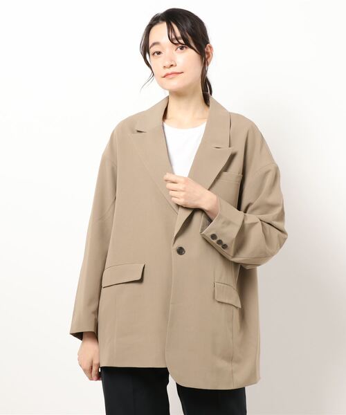 RAG MACHINE（ラグマシーン）の「【RAG MACHINE】セットアップジャケット（テーラードジャケット・レディース・ベージュ/ブラウン・L）」の11枚目の写真