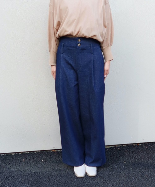 Riberry(リベリー)の「デニムワイドパンツ(デニムパンツ・レディース・ネイビー/ブルー・MEDIUM)」の11枚目の写真