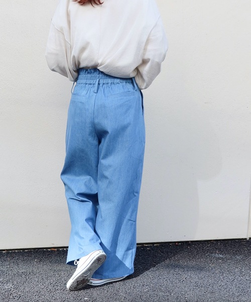 Riberry(リベリー)の「デニムワイドパンツ(デニムパンツ・レディース・ネイビー/ブルー・MEDIUM)」の9枚目の写真