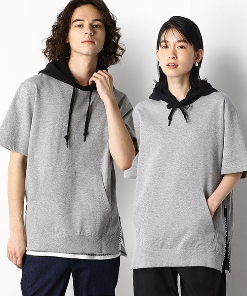 ロゴファスナー 半袖プルオーバーパーカ パーカー Purple Yellow パープルアンドイエロー のファッション通販 Zozotown