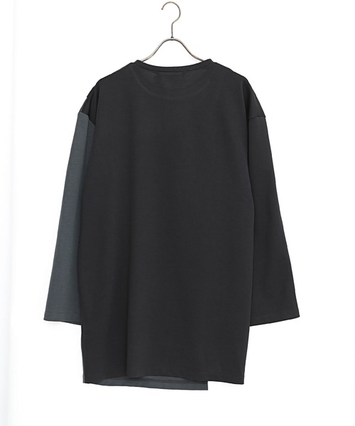 SILVER BULLET(シルバーバレット)の「『CavariA/キャバリア』フェイクレイヤード切替クルーネック長袖ビッグTシャツ(Tシャツ/カットソー・メンズ・ブラック/ブラウン/ブルー・L/M)」の5枚目の写真
