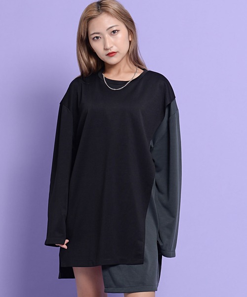SILVER BULLET(シルバーバレット)の「『CavariA/キャバリア』フェイクレイヤード切替クルーネック長袖ビッグTシャツ(Tシャツ/カットソー・メンズ・ブラック/ブラウン/ブルー・L/M)」の13枚目の写真