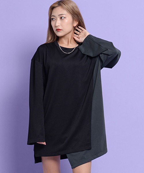SILVER BULLET(シルバーバレット)の「『CavariA/キャバリア』フェイクレイヤード切替クルーネック長袖ビッグTシャツ(Tシャツ/カットソー・メンズ・ブラック/ブラウン/ブルー・L/M)」の14枚目の写真