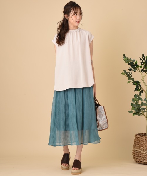 INTERPLANET（インタープラネット）の「サイドリボンＢＡＣＫボタンデザインブラウス（シャツ/ブラウス・レディース・イエロー/サックスブルー/ベージュ/ブラック・FREE）」の10枚目の写真