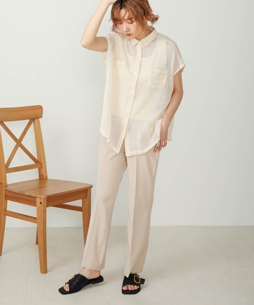 Bab(バブ)の「【WEB限定】センタープレスセミフレアパンツ(その他パンツ・レディース・アイボリー/ベージュ/ピンク/ブラック・38)」の13枚目の写真