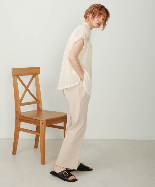 Bab(バブ)の「【WEB限定】センタープレスセミフレアパンツ(その他パンツ・レディース・アイボリー/ベージュ/ピンク/ブラック・38)」の9枚目の写真