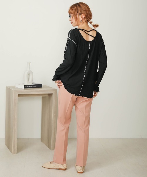 Bab(バブ)の「【WEB限定】センタープレスセミフレアパンツ(その他パンツ・レディース・アイボリー/ベージュ/ピンク/ブラック・38)」の19枚目の写真