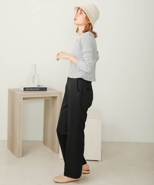 Bab(バブ)の「【WEB限定】センタープレスセミフレアパンツ(その他パンツ・レディース・アイボリー/ベージュ/ピンク/ブラック・38)」の8枚目の写真