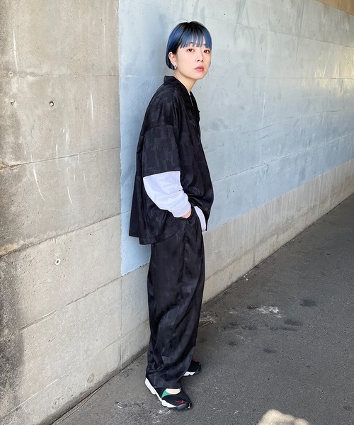 nimiru(ニミル)の「【セットアップ対応】ゆるてろシャツ(シャツ/ブラウス・レディース・グリーン/ブラック/ピンク・FREE)」の9枚目の写真