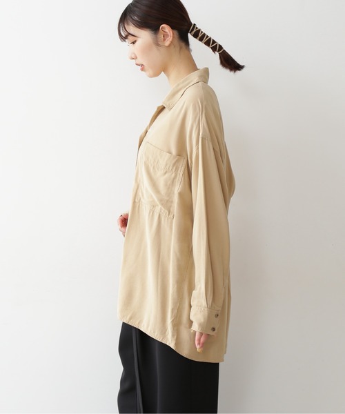 FREE'S MART（フリーズマート）の「◆バイオウォッシュ開襟シャツ（シャツ/ブラウス・レディース・ホワイト/グレー/イエロー・FREE）」の10枚目の写真