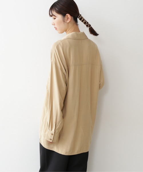 FREE'S MART（フリーズマート）の「◆バイオウォッシュ開襟シャツ（シャツ/ブラウス・レディース・ホワイト/グレー/イエロー・FREE）」の5枚目の写真