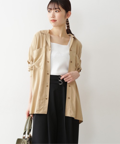 FREE'S MART（フリーズマート）の「◆バイオウォッシュ開襟シャツ（シャツ/ブラウス・レディース・ホワイト/グレー/イエロー・FREE）」の9枚目の写真