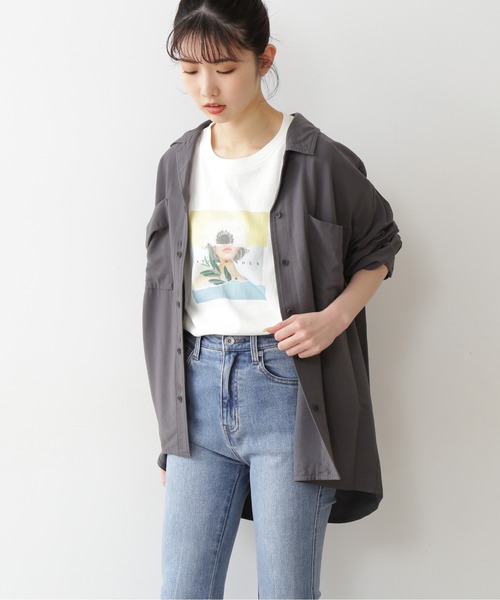 FREE'S MART（フリーズマート）の「◆バイオウォッシュ開襟シャツ（シャツ/ブラウス・レディース・ホワイト/グレー/イエロー・FREE）」の8枚目の写真