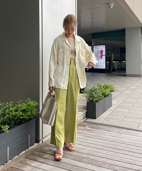 FREE'S MART（フリーズマート）の「◆バイオウォッシュ開襟シャツ（シャツ/ブラウス・レディース・ホワイト/グレー/イエロー・FREE）」の13枚目の写真