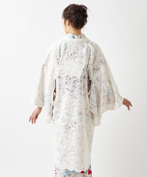 ふりふ(フリフ)の「スカラペイズリー羽織(着物・レディース・ブラック/オフホワイト・FREE)」の9枚目の写真