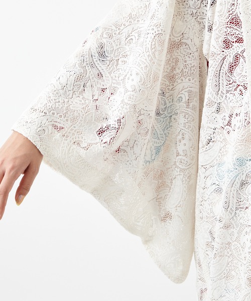 ふりふ(フリフ)の「スカラペイズリー羽織(着物・レディース・ブラック/オフホワイト・FREE)」の8枚目の写真