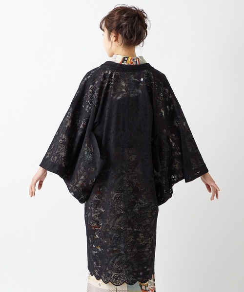 ふりふ(フリフ)の「スカラペイズリー羽織(着物・レディース・ブラック/オフホワイト・FREE)」の10枚目の写真