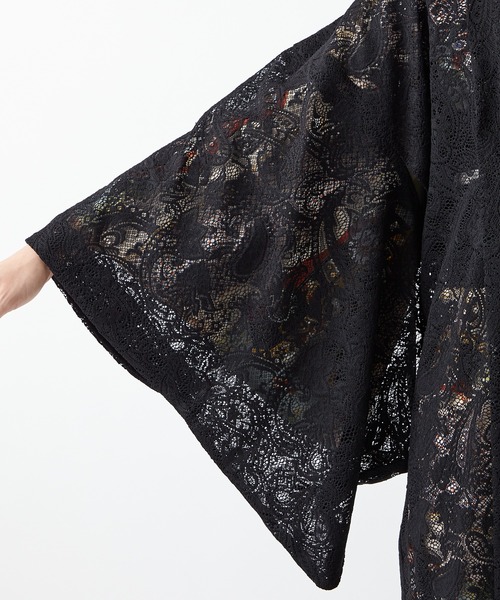 ふりふ(フリフ)の「スカラペイズリー羽織(着物・レディース・ブラック/オフホワイト・FREE)」の5枚目の写真