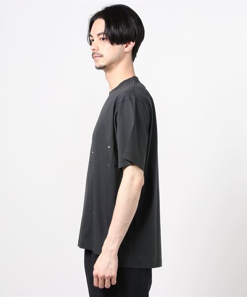 08sircus（ゼロエイトサーカス）の「【08sircus】Compact jersey logo print tee（Tシャツ/カットソー・メンズ・ライトグレー/ブラック・5/4）」の3枚目の写真