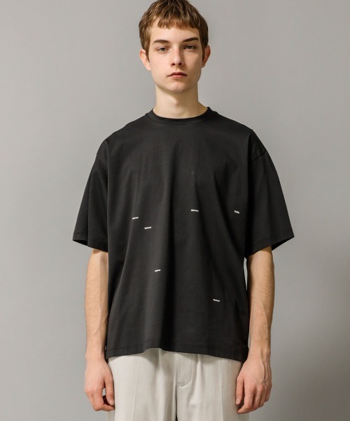 08sircus（ゼロエイトサーカス）の「【08sircus】Compact jersey logo print tee（Tシャツ/カットソー・メンズ・ライトグレー/ブラック・5/4）」の12枚目の写真