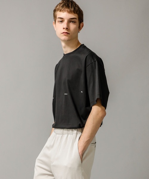 08sircus（ゼロエイトサーカス）の「【08sircus】Compact jersey logo print tee（Tシャツ/カットソー・メンズ・ライトグレー/ブラック・5/4）」の9枚目の写真