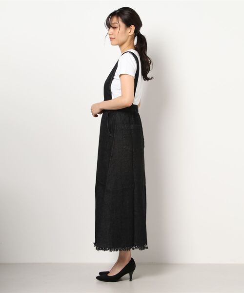 ALLUMER（アリュメール）の「【 Allumer / アリュメール 】 10oz Denim Jumper Skirt  8270407 BUT（ジャンパースカート・レディース・ホワイト/ブラック/ブルー・FREE）」の4枚目の写真