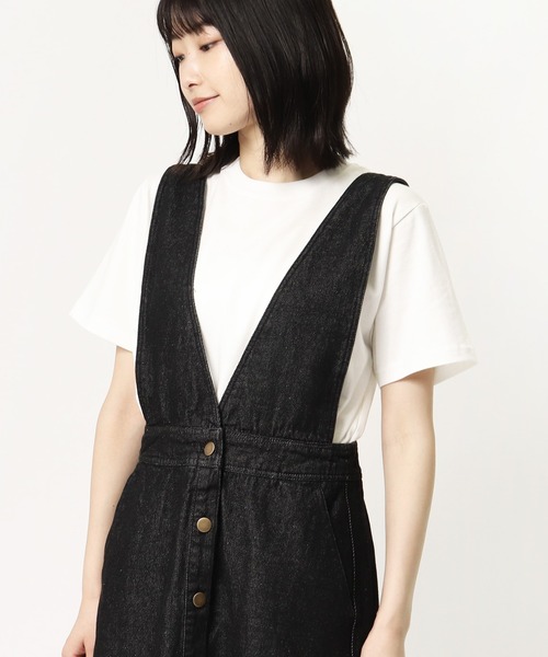 ALLUMER（アリュメール）の「【 Allumer / アリュメール 】 10oz Denim Jumper Skirt  8270407 BUT（ジャンパースカート・レディース・ホワイト/ブラック/ブルー・FREE）」の2枚目の写真