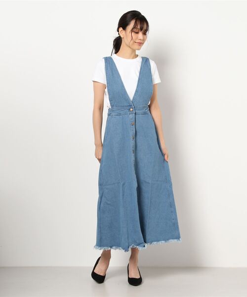 ALLUMER（アリュメール）の「【 Allumer / アリュメール 】 10oz Denim Jumper Skirt  8270407 BUT（ジャンパースカート・レディース・ホワイト/ブラック/ブルー・FREE）」の22枚目の写真