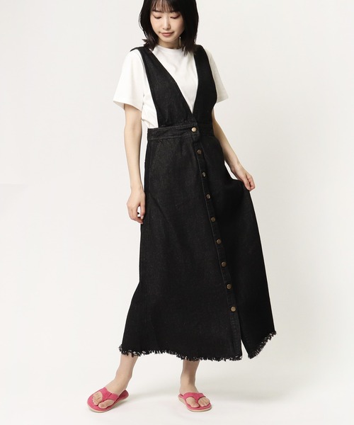 ALLUMER（アリュメール）の「【 Allumer / アリュメール 】 10oz Denim Jumper Skirt  8270407 BUT（ジャンパースカート・レディース・ホワイト/ブラック/ブルー・FREE）」の11枚目の写真