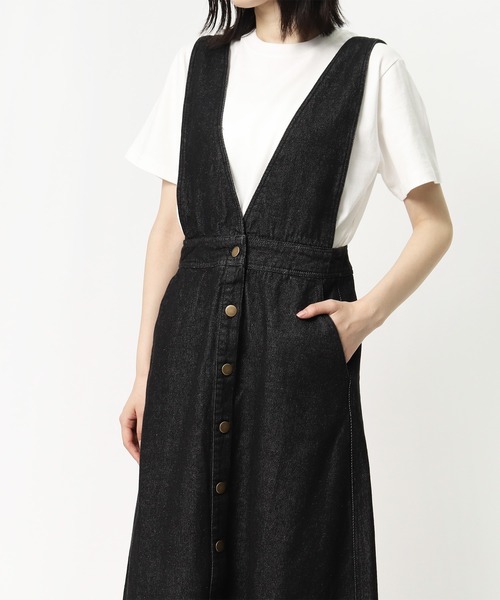 ALLUMER（アリュメール）の「【 Allumer / アリュメール 】 10oz Denim Jumper Skirt  8270407 BUT（ジャンパースカート・レディース・ホワイト/ブラック/ブルー・FREE）」の14枚目の写真