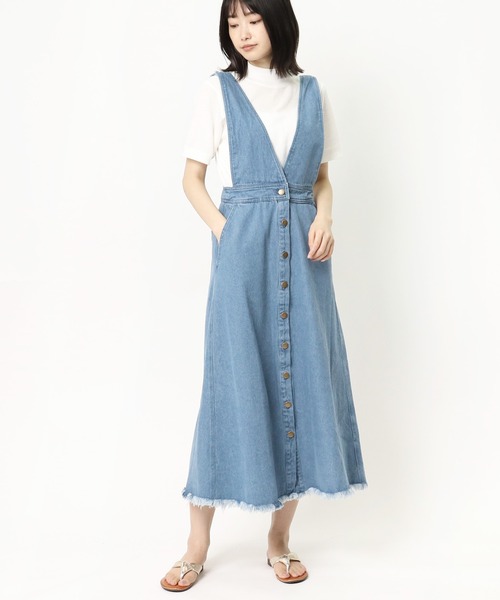 ALLUMER（アリュメール）の「【 Allumer / アリュメール 】 10oz Denim Jumper Skirt  8270407 BUT（ジャンパースカート・レディース・ホワイト/ブラック/ブルー・FREE）」の16枚目の写真