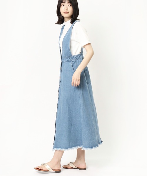 ALLUMER（アリュメール）の「【 Allumer / アリュメール 】 10oz Denim Jumper Skirt  8270407 BUT（ジャンパースカート・レディース・ホワイト/ブラック/ブルー・FREE）」の17枚目の写真