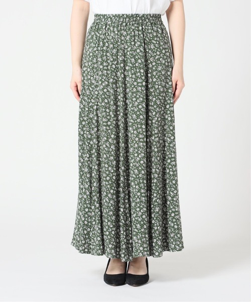SLOBE IENA（スローブイエナ）の「Scatter Flower フレアスカート【ウエストゴム/手洗い可能】◆（スカート・レディース・ネイビー/グリーン・38/36）」の8枚目の写真