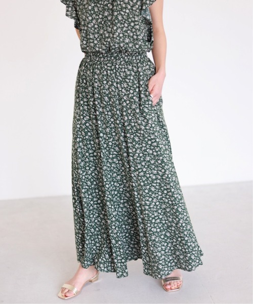 SLOBE IENA（スローブイエナ）の「Scatter Flower フレアスカート【ウエストゴム/手洗い可能】◆（スカート・レディース・ネイビー/グリーン・38/36）」の11枚目の写真