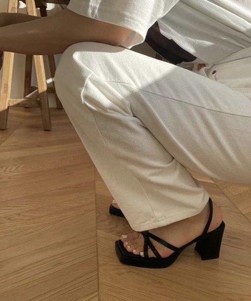 chuclla（チュクラ）の「Platform strap chunky-heel sandals chs147（サンダル・レディース・キャメル/ブラック/ホワイト/ブルーグリーン・39/37/38/40/36）」の6枚目の写真