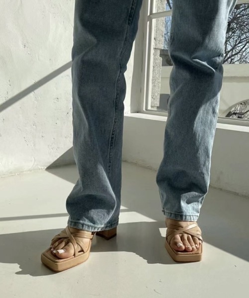 chuclla（チュクラ）の「Platform strap chunky-heel sandals chs147（サンダル・レディース・キャメル/ブラック/ホワイト/ブルーグリーン・39/37/38/40/36）」の8枚目の写真