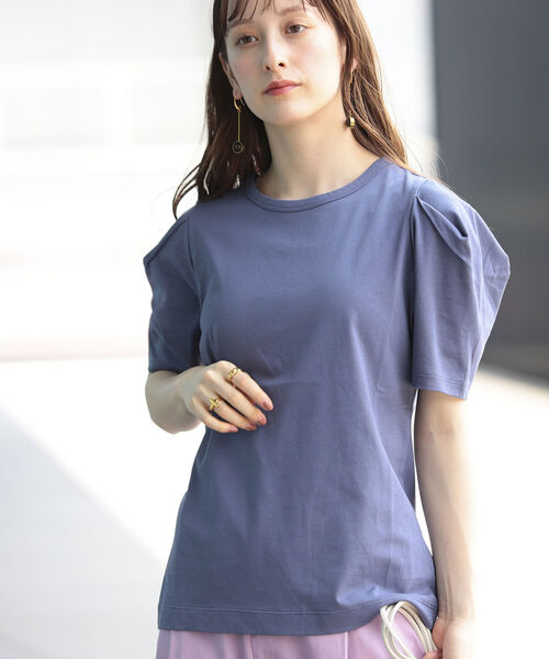 Ray BEAMS（レイビームス）の「Ray BEAMS / タック パワーショルダー Tシャツ（Tシャツ/カットソー・レディース・ホワイト/ブラック/ブルー系その他3・ONE SIZE）」の16枚目の写真