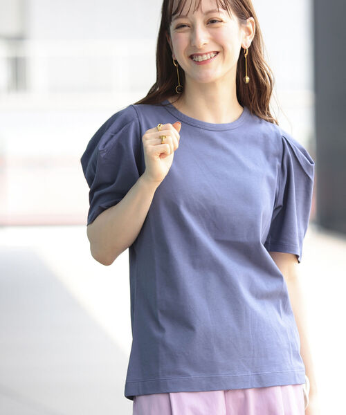 Ray BEAMS（レイビームス）の「Ray BEAMS / タック パワーショルダー Tシャツ（Tシャツ/カットソー・レディース・ホワイト/ブラック/ブルー系その他3・ONE SIZE）」の19枚目の写真